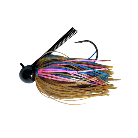 44 Outdoors Custom Football Jig Green Pumpkin Pink and blue